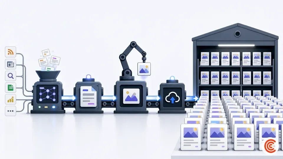 Automated content factory producing a uniform queue of blog drafts