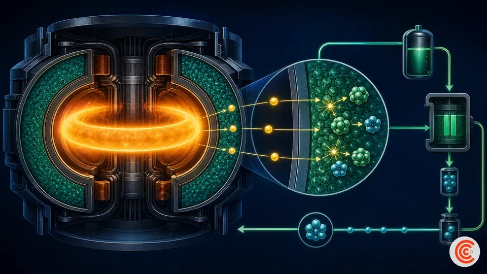 Conceptual fusion reactor blanket breeding and recirculating fuel isotope