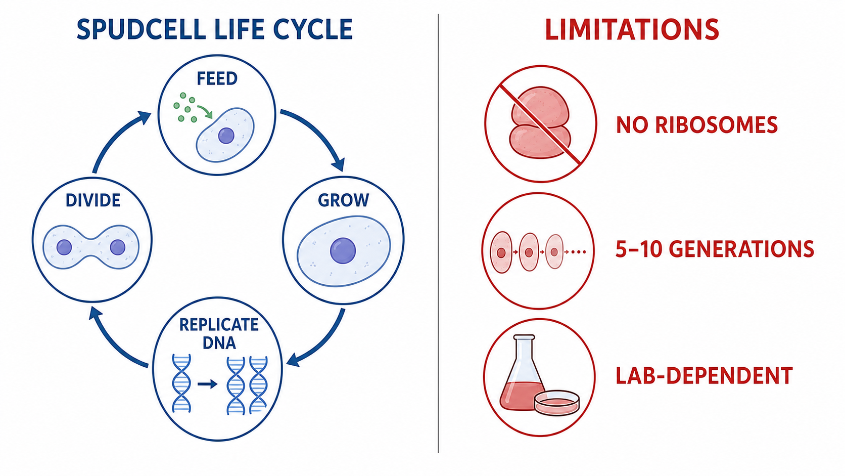 SpudCell life cycle and current limitations