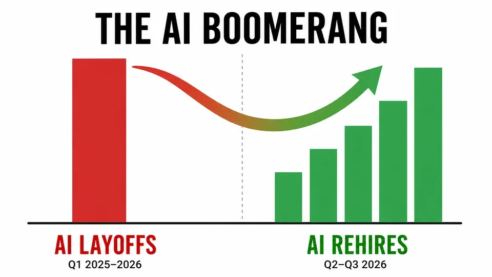 AI layoffs and rehiring boomerang chart