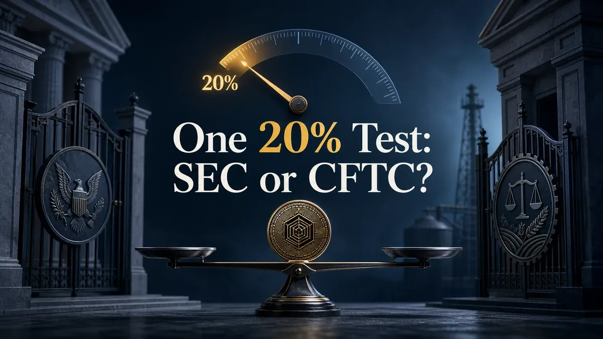 The CLARITY Act Explained: How a 20% Test Decides Whether the SEC or CFTC Regulates a Token