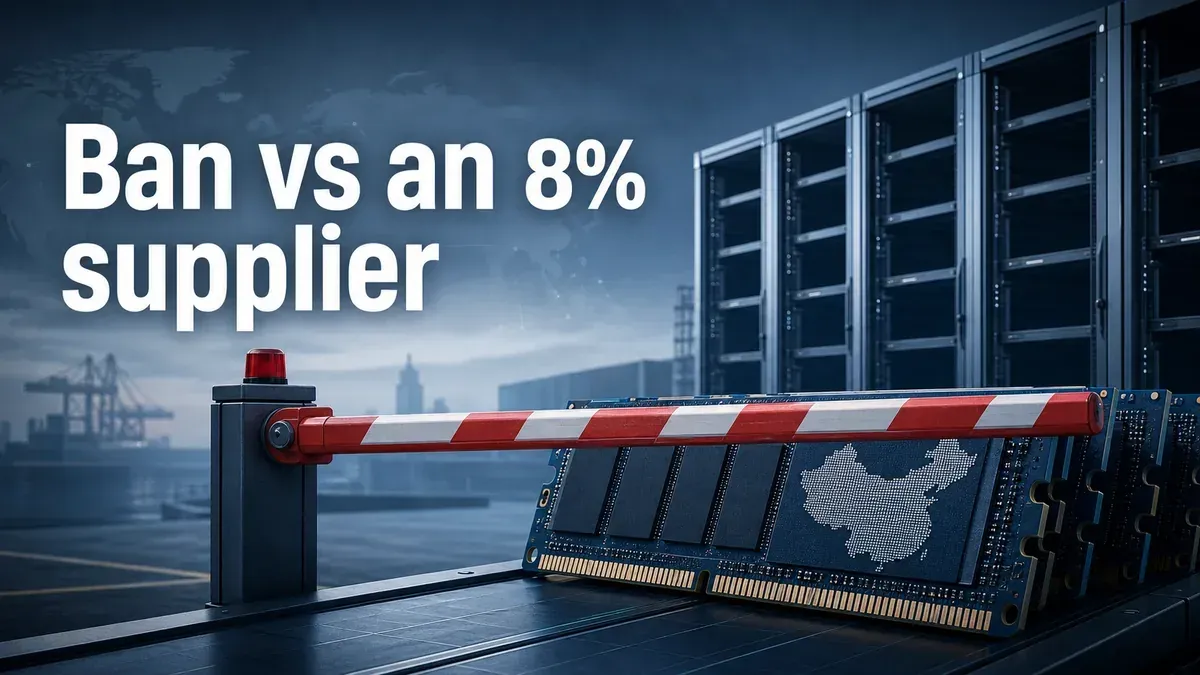 US Lawmakers Want to Ban Chinese Memory Chips: CXMT's 8% Share vs a Shortage With No Relief