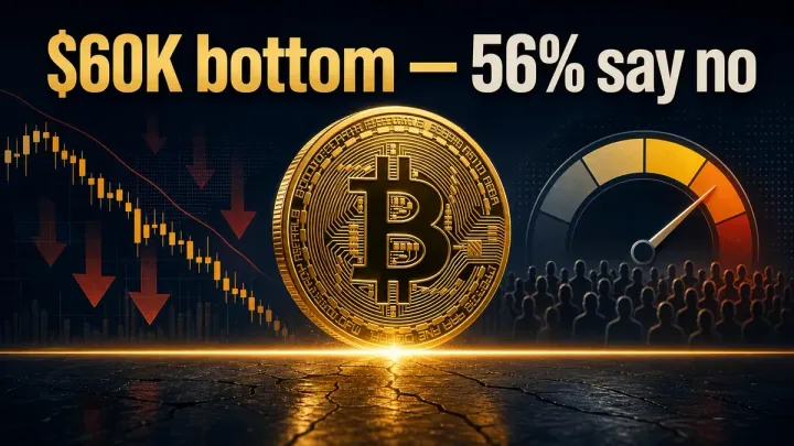 A CEO Says Bitcoin Bottomed at $60,000. His Own Poll Says 56% Disagree.