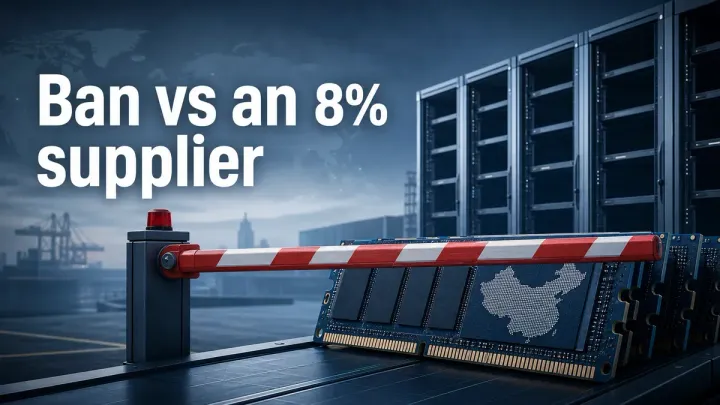 US Lawmakers Want to Ban Chinese Memory Chips: CXMT's 8% Share vs a Shortage With No Relief